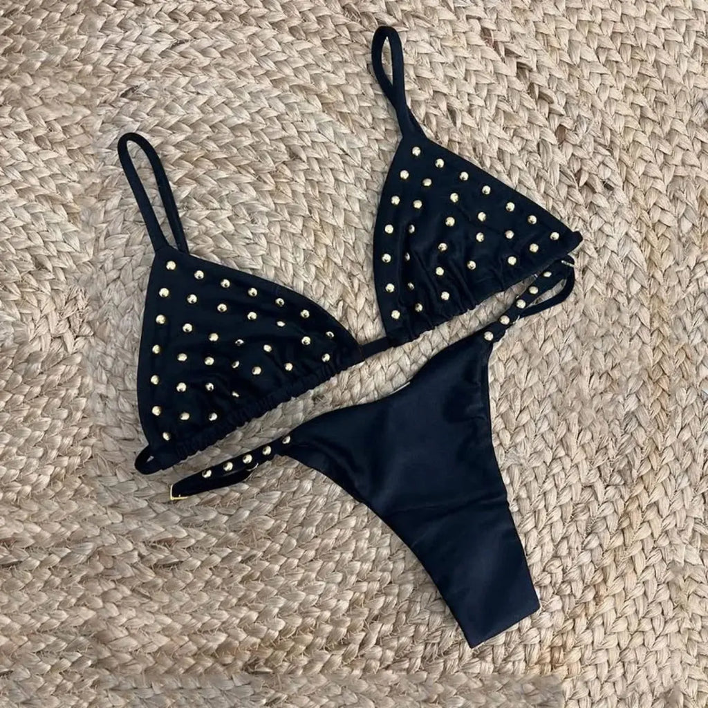 Sexy Swimsuit Bandage Bikini Women Halter Two Piece Swimwear Swimsuit High Waist Bathing Suit Beachwear Bandeau Biquini - Sun Studio