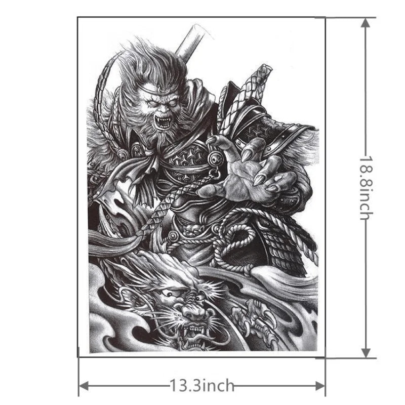 Temporary Large Back Tattoo Sticker Waterproof Cool Art FakeTattoo Sticker - Sun Studio