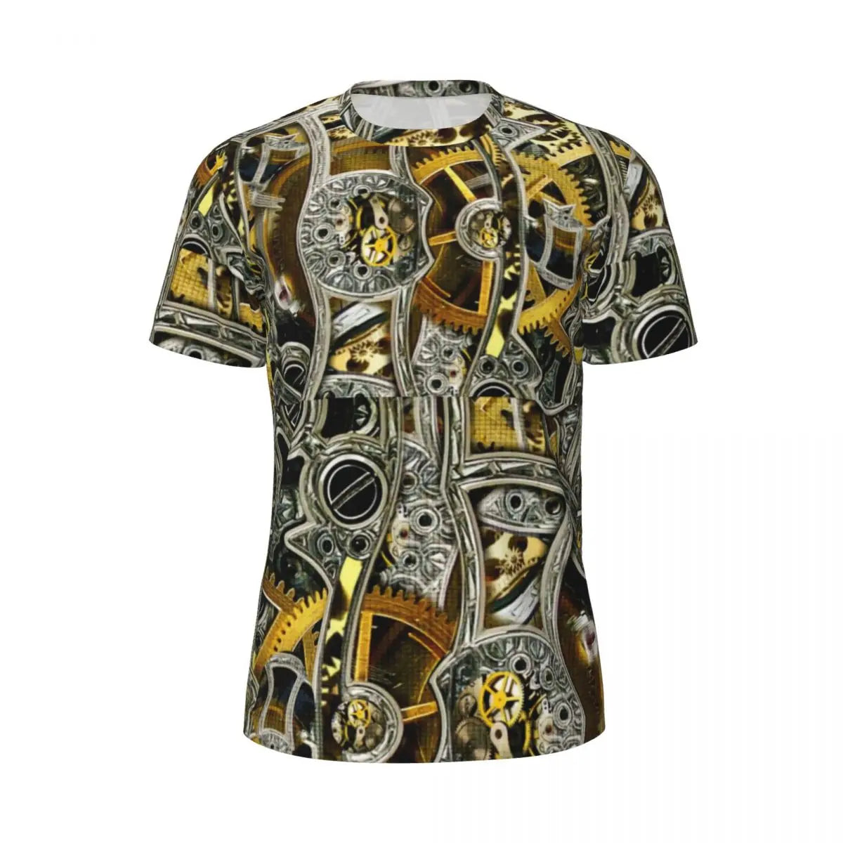 Gym T-Shirt für Männer Steampunk Design T-Shirts Mode wunderbare Uhrwerk Vintage Sommer Tees O-Ausschnitt Streetwear Design Tops