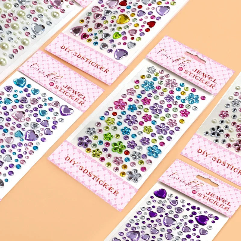 Glitter Face Stickers for Children Rhinestones for Eyes Face Diamonds Bright Stickers Festival Makeup Jewels Stickers ZS006 - Sun Studio