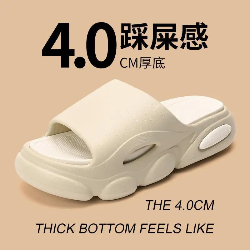 Shevalues Men Summer Slippers New Thick Sole EVA Sandals Indoor Non-slip Unisex Bathromm Slides Casual Platform House Slippers