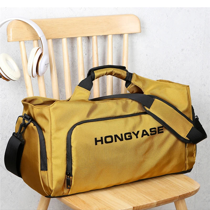 Gym Sports Bag for Men Travel Fitness Duffle Shoe Pocket Luggage Duffel Waterproof Tote Handbags Weekend Shoulder Outdoors Bag - Sun Studio
