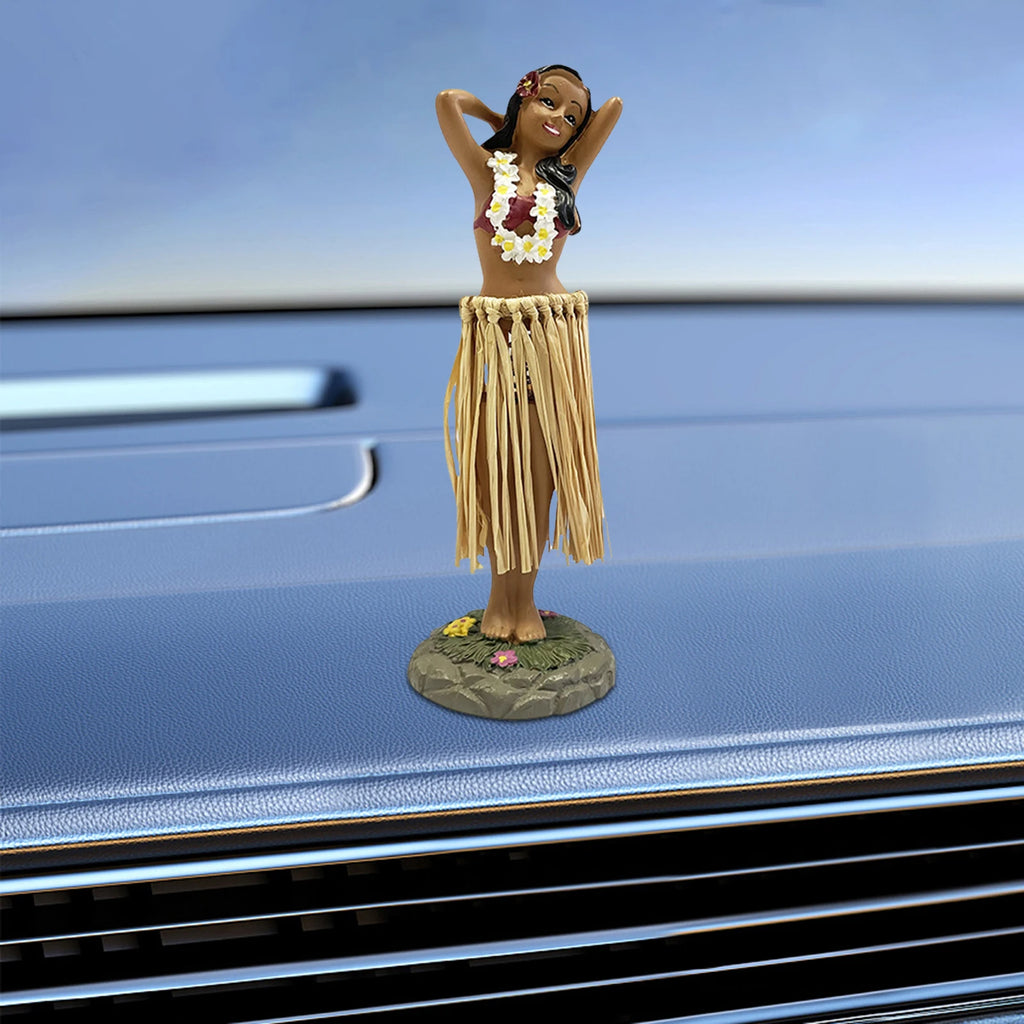 Hawaiian Hula Girl Dashboard Doll with Ukulele for Car Dashboard Collection Figurines Gifts Home Decor Mini Size Doll Dashboard - Sun Studio
