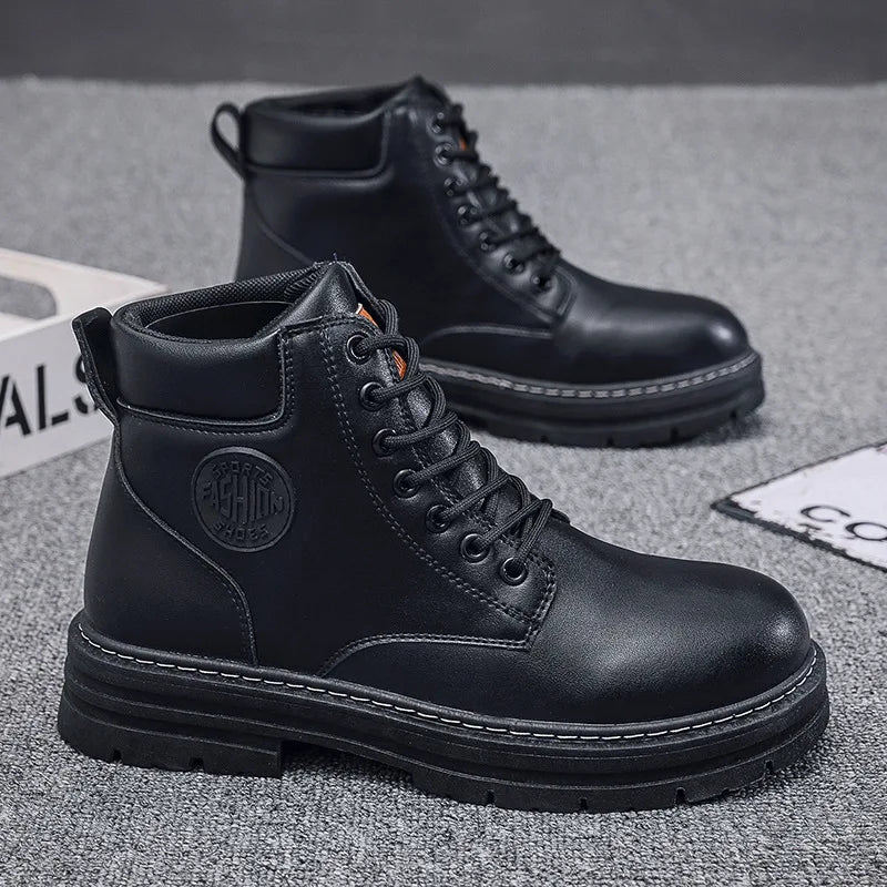 Men's Designer Motorcycle Boots Fashion Comfortable High Top Platform Work Boots Winter Hot Selling Mens Green Hiking Boots 2026 - Sun Studio