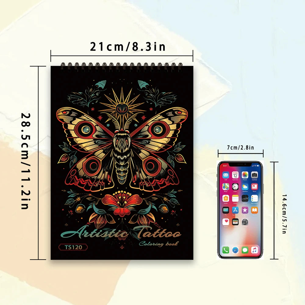 30 Sheets Stress Relief Coloring Book, 11.2x 8.3in,100gsm Thick Paper, Spiral Bound, Halloween Gift, Christmas Gift Option - Sun Studio