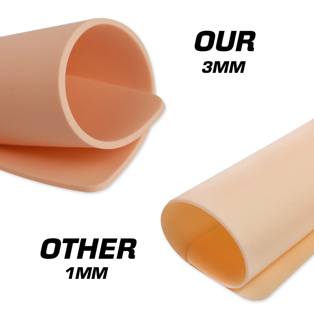 3MM Thick Tattoo Practice Skin Blank Double Sides Silicone Fake Skin for Permanent Makeup Training Tattoo Skin Accessories - Sun Studio