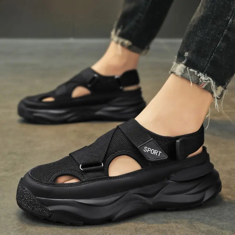 Men's Breathable Hollow out Sporty Slippers Soft Bottom Casual Fashion Sandals Anti-Slip Durable Rubber Sole Comfortable Slip-On - Sun Studio