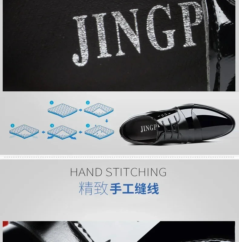 Business Men Dress Shoes Luxury Mens Dress Shoes Patent Leather Oxford for Men Oxfords Footwear High Quality Leather 2025 - Sun Studio