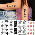 Waterproof Temporary Tattoo Sticker Chinese Characters World Peace Long Live Freedom Fake Tatto Flash Tatoo Tato for Women Men - Sun Studio