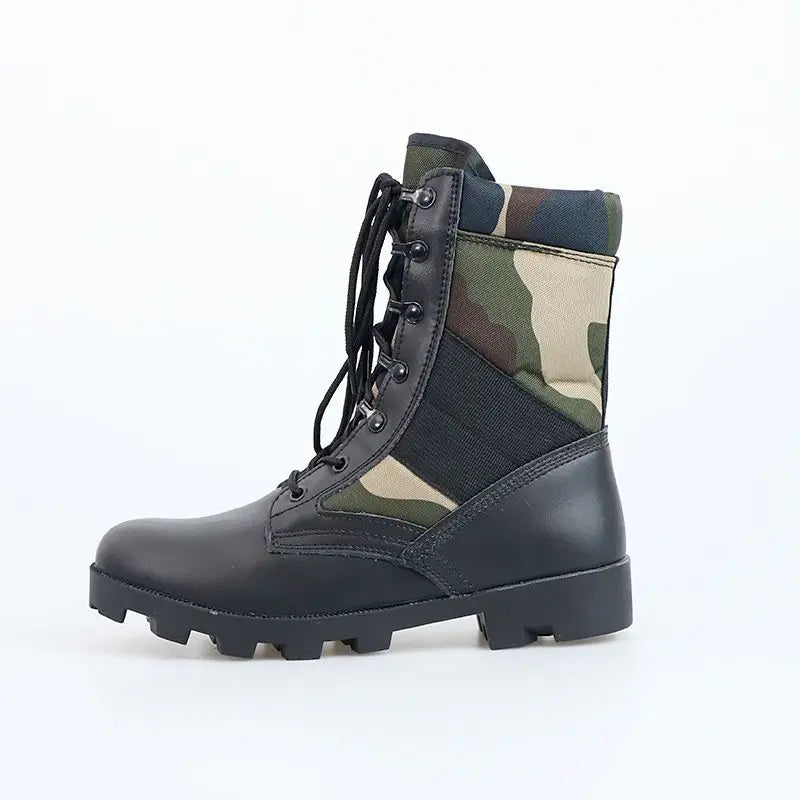 Tactical Boots Men Training Special High-Top Shoes Outdoor Shock-Absorbing Hard-Soled High-Waist Hiking Shoes - Sun Studio