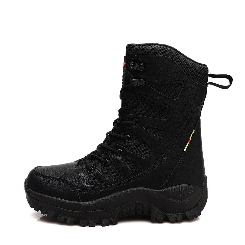 New Warm Plush Snow Boots Men Lace Up Casual High Top Men's Boots Waterproof Winter Boots Anti-Slip Ankle Boots Men's Work Boots - Sun Studio