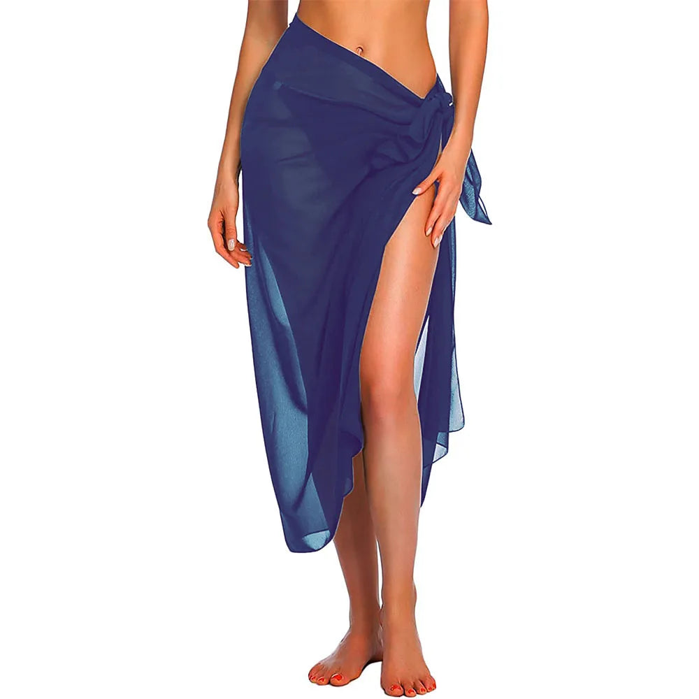 Womens Long&Short Sarong Swimsuit Coverups Summer Beach Bikini Wrap Sheer Short Skirt Scarf for Swimwear Cover-ups - Sun Studio