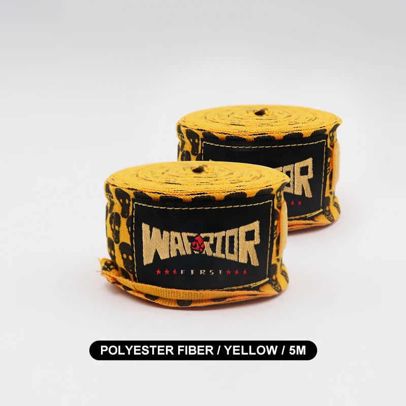 1 Pair Boxing Hand Wraps MMA Muay Thai Kick Boxing Handwraps For Training Bandages Sport Straps 3M/5M Length Skull Print - Sun Studio