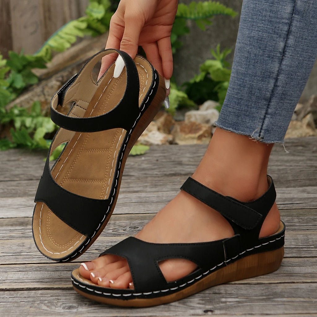 Women's Sandals 2025 Summer Sandals Women Heels Sandals Casual Wedges Footwear Summer Shoes Woman Soft Heeled Shoes - Sun Studio