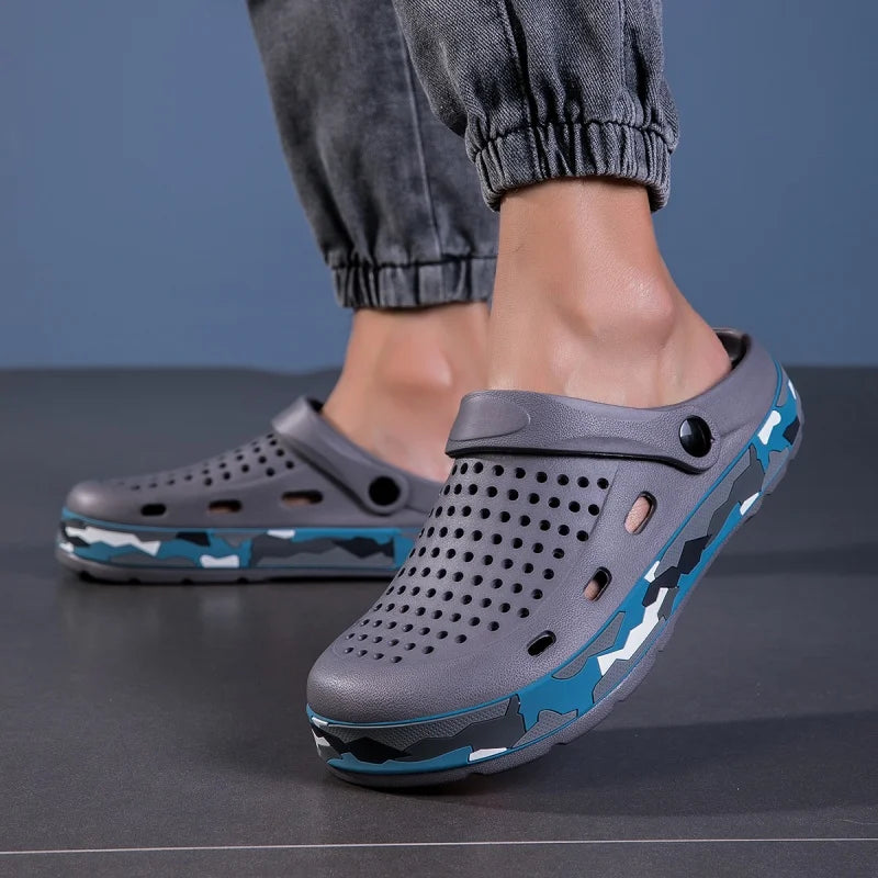 Mens Sandals Casual Summer Clogs for Men Breathable Soft EVA Garden Shoes Closed-toe Fashion Slippers for Men 2025 New Design - Sun Studio