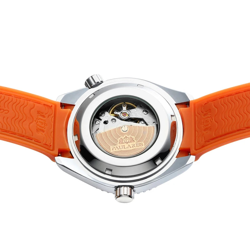 Luxury Automatic Mens Watch High Quality Mechanical Self Wind Movement Rubber Strap Waterproof Luminous Calendar Mens Watches - Sun Studio