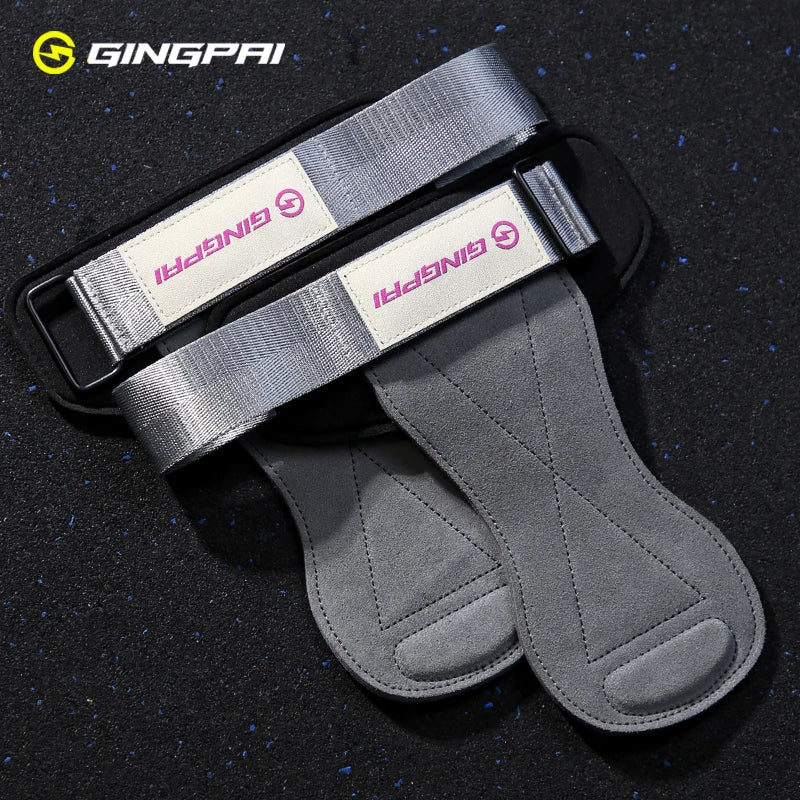 Gym Grips For Men Women Cowhide Palm Guards Weightlifting Fitness Workout Gloves Grips with Wrist Wraps Training Equipment - Sun Studio