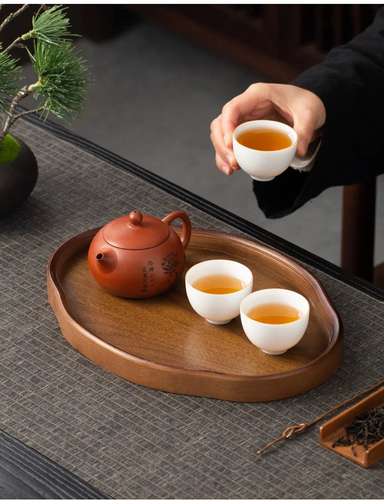 Wooden Decorative Serving Tray for Coffee Table and Home Decor Fruit Platter Decor Trays Serving Ware Food Dish Serving Platters - Sun Studio