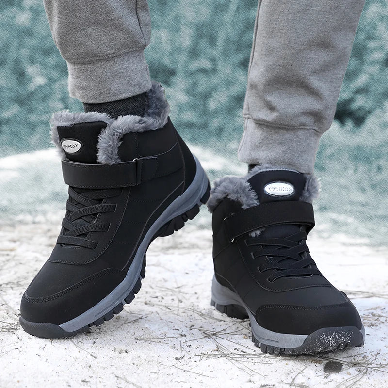 Men Boots Brand Climbing Shoes Men's Outdoor Sports Cotton Oes Winter Fce Lined High Top Thi Bot Climbing Casual Warm Boots - Sun Studio