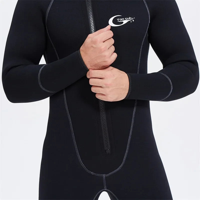 YONSUB Scuba Front Zipper 5MM Long or Short Sleeves Neoprene Men Diving Snorkeling Wetsuit Underwater Hunting Surfing Swimsuit - Sun Studio