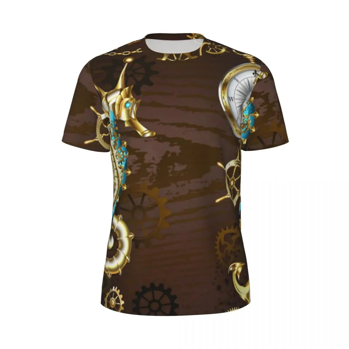 Gym T-Shirt für Männer Steampunk Design T-Shirts Mode wunderbare Uhrwerk Vintage Sommer Tees O-Ausschnitt Streetwear Design Tops
