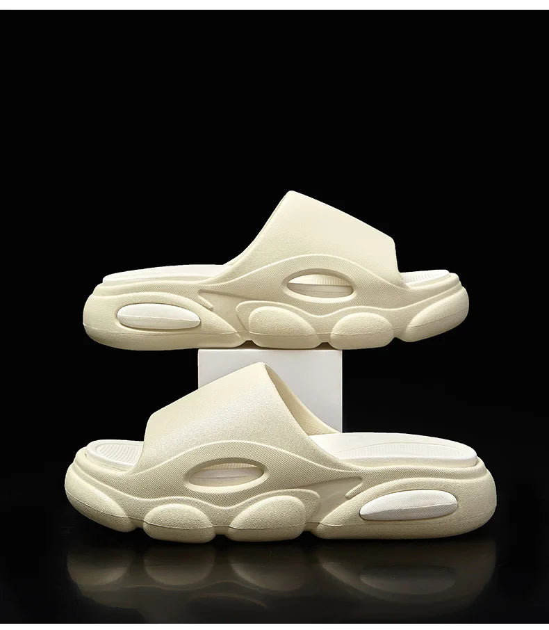 Shevalues Men Summer Slippers New Thick Sole EVA Sandals Indoor Non-slip Unisex Bathromm Slides Casual Platform House Slippers - Sun Studio