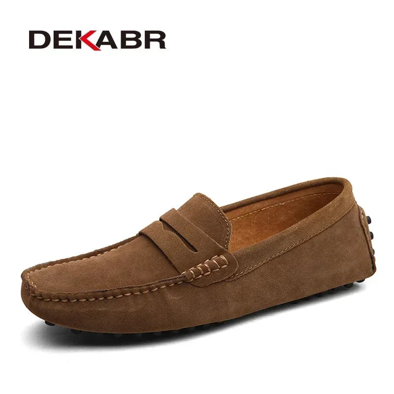 DEKABR Size 49 Men Casual Shoes Fashion Men Shoes Genuine Leather Men Loafers Moccasins Slip On Men's Flats Male Driving Shoes - Sun Studio