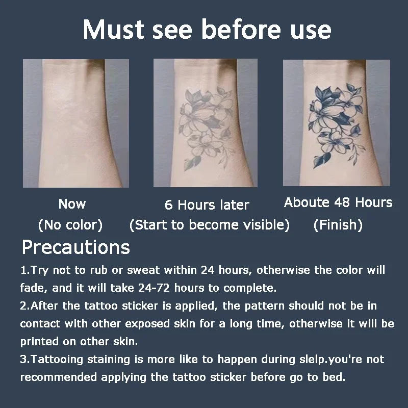 A Pair of Antler Herbal Juice Tattoo Stickers Abdomen Waterproof Semi-permanent Fake Tattoos Men Women Personality Faux Tatouage - Sun Studio