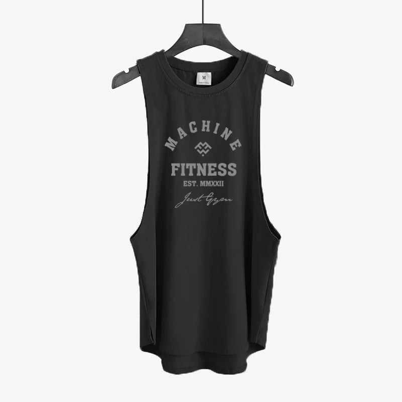 Gym Bodybuilding Workout Fitness T-Shirts Mens Casual Sport Sleeveless Singlets Summer Running Cotton Breathable Loose Tank Tops - Sun Studio