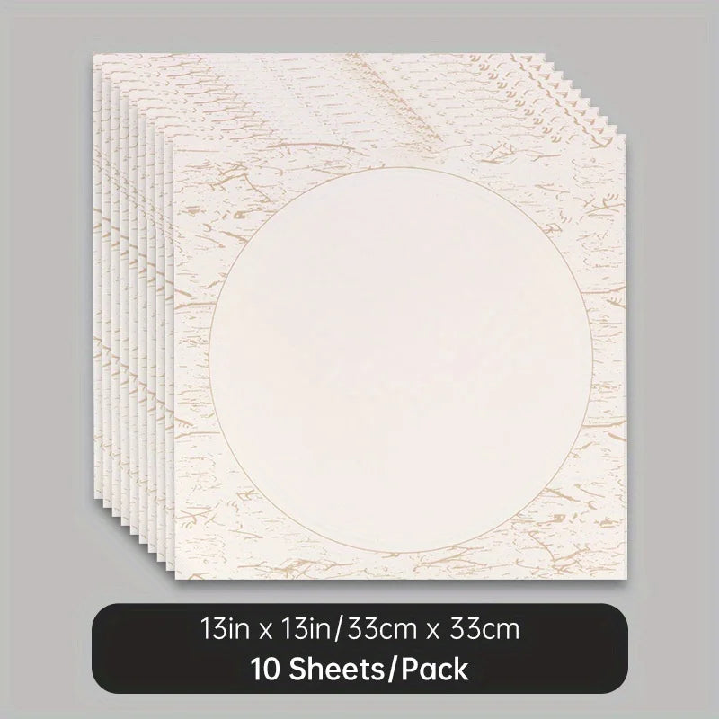 Marie's Rice Paper 10 Sheets 13 x13 in for Chinese Painting Soft Round Xuan Paper Half Raw for DIY Craft,Great for Artist,Adults - Sun Studio
