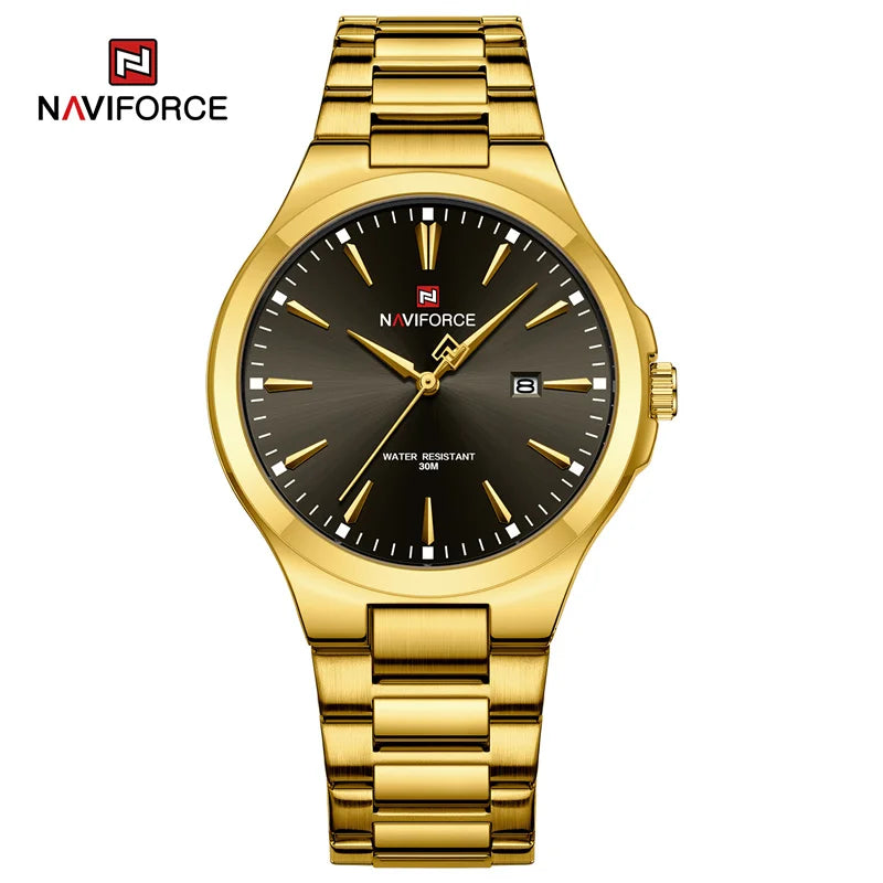 NAVIFORCE Original Fashion Watches for Men Stainless Steel Simple Elegant Clock Male Waterproof Wrist watch Relogio Masculino - Sun Studio