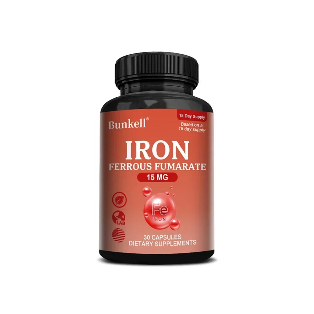 Iron Supplement - Boost Energy, Improve Concentration, Enhance Immune Function, Reduce Fatigue, Help Hemoglobin Balance, Non-GMO - Sun Studio