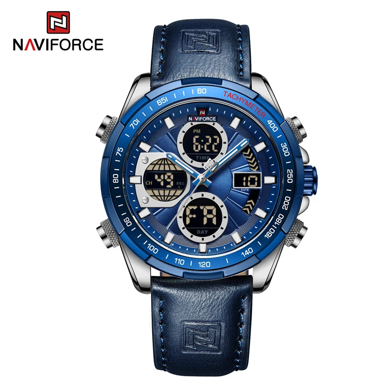 New NAVIFORCE Watches for Men Leather Mens Military Sport Waterproof Watch Quartz WristWatch Chronograph Male Clock - Sun Studio
