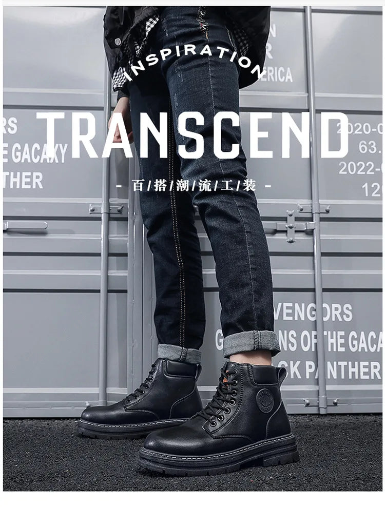 Men's Designer Motorcycle Boots Fashion Comfortable High Top Platform Work Boots Winter Hot Selling Mens Green Hiking Boots 2026 - Sun Studio