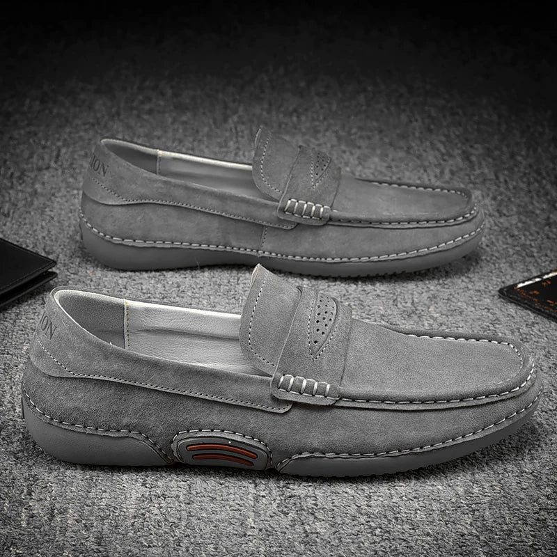 Quality Genuine Leather Shoes Men Loafers Slip On Soft Leather Casual Men Shoes Comfort Driving Shoes Men Flats Walking Footwear - Sun Studio