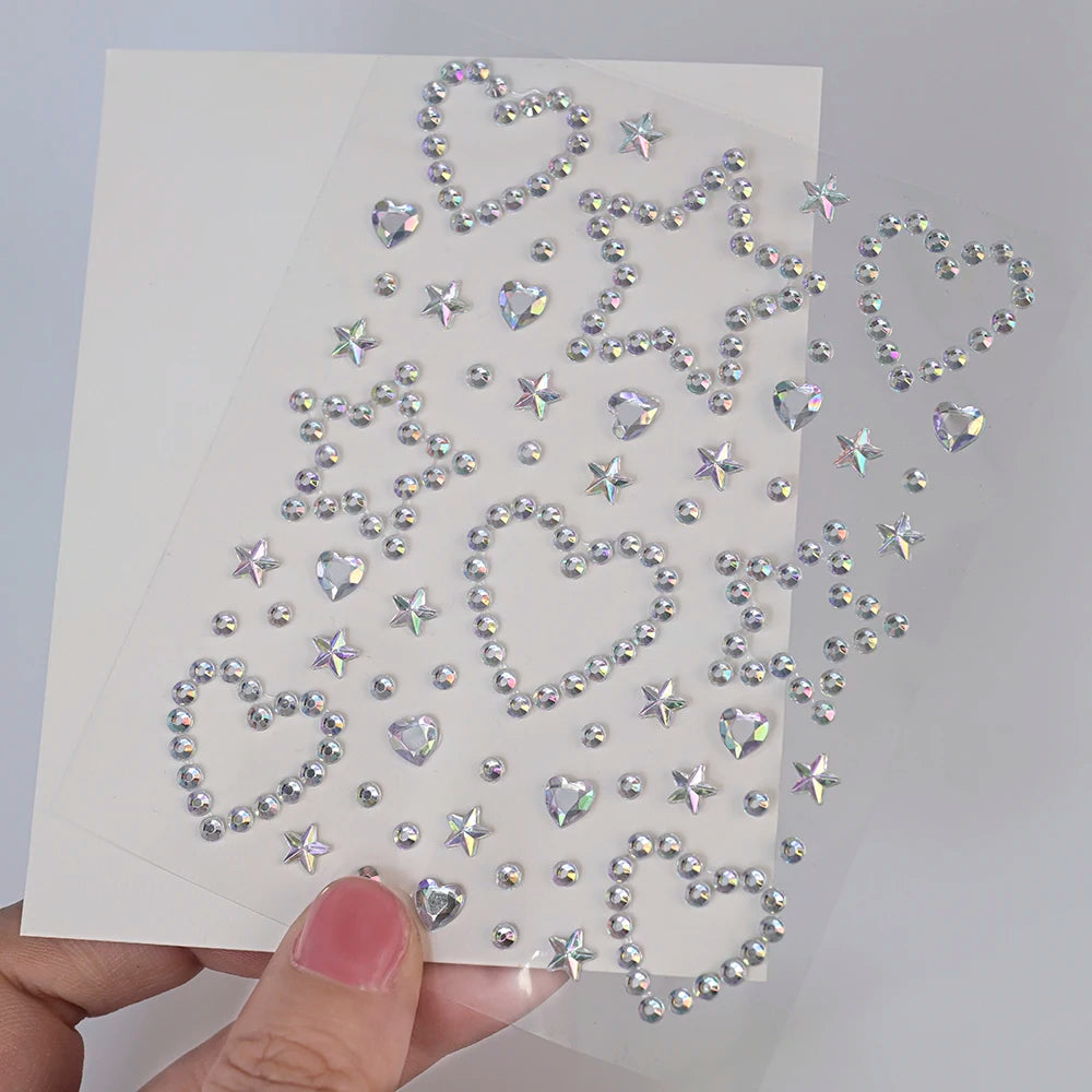1Pcs Face Diamond Gem Sticker 5D Colorful Rhinestone Tattoo Stickers Fo Festival Nail Body Makeup Bling Jewelry DIY Face Sticker - Sun Studio