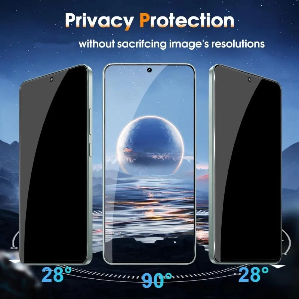 4Pcs Privacy Full Screen Protector for Redmi Note 14 5G 13 12 11 Pro 14S 12S 11S Tempered Glass for Redmi 15C 15 14C 13C 12C 10A - Sun Studio