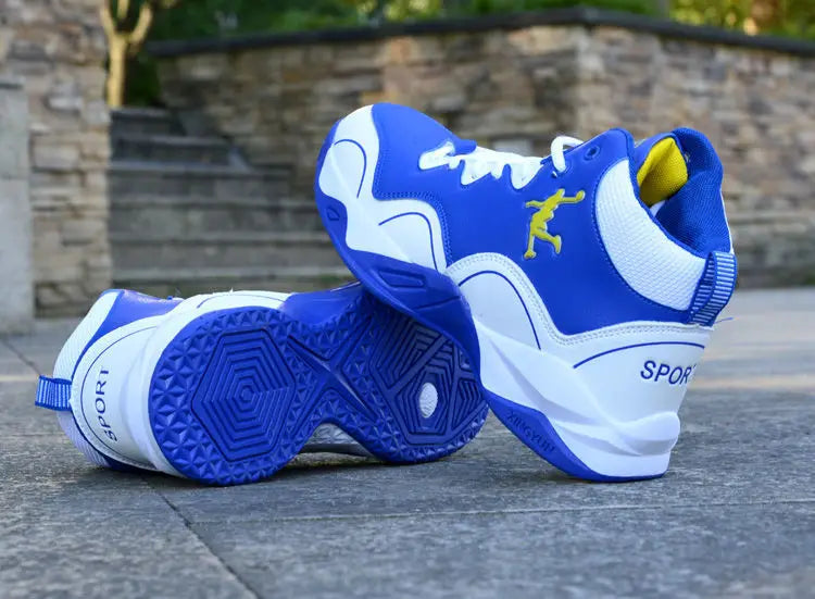 Brand Professional Men's White Red Blue Basketball Shoes Basketball Sneakers Anti-skid High-top Couple Man Basketball Boots