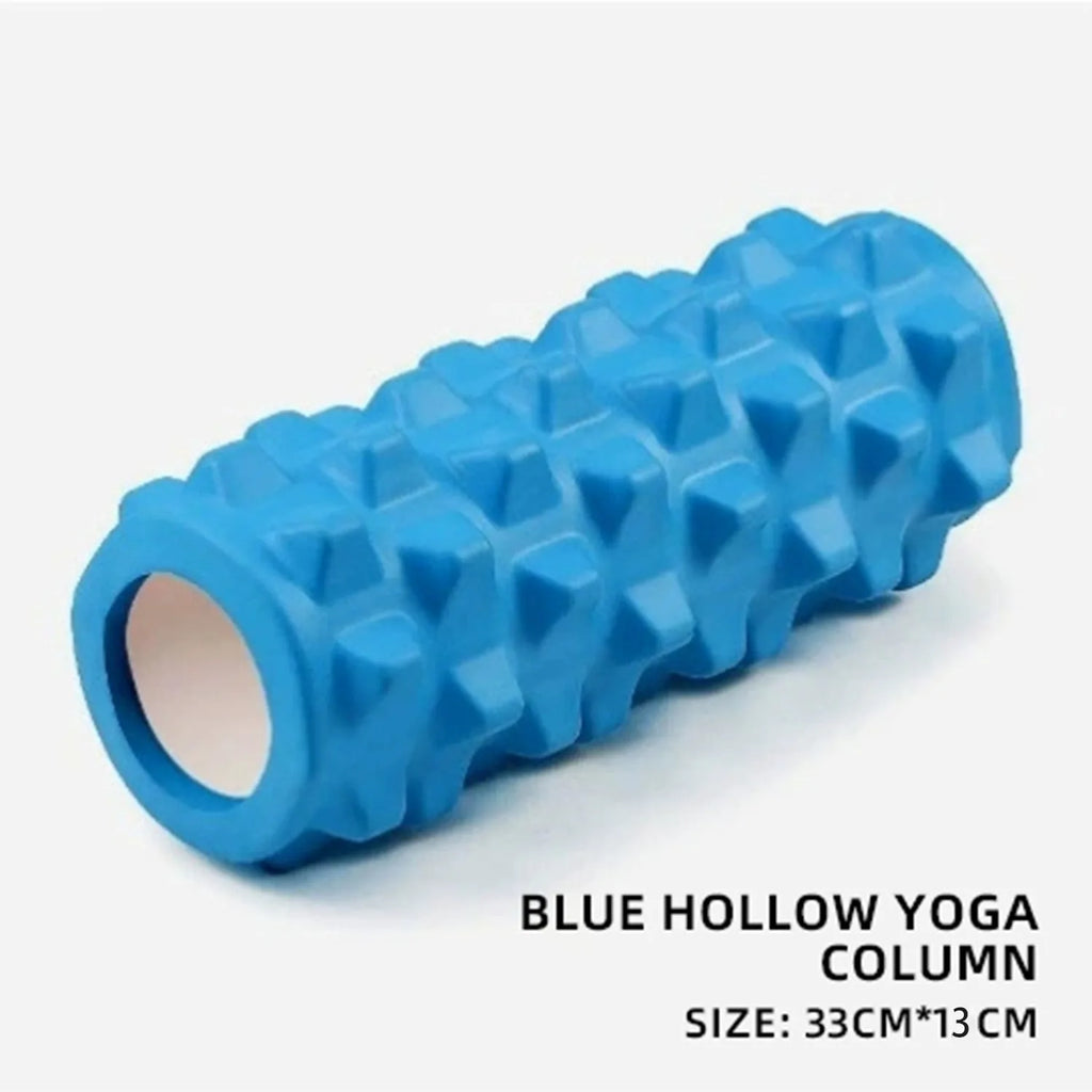 1 Pack – Hollow, Textured, Solid Color Massage and Yoga Roller / Portable Yoga Roller for Slimming Legs - Sun Studio