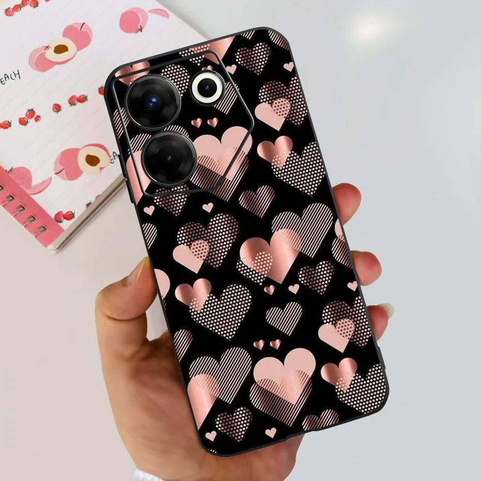For Tecno Camon 20 Pro 5G Case 2023 Cute Love Heart Football Slim Cover Soft Silicone Funda For Tecno Camon20 Pro 5G CK8n Bumper