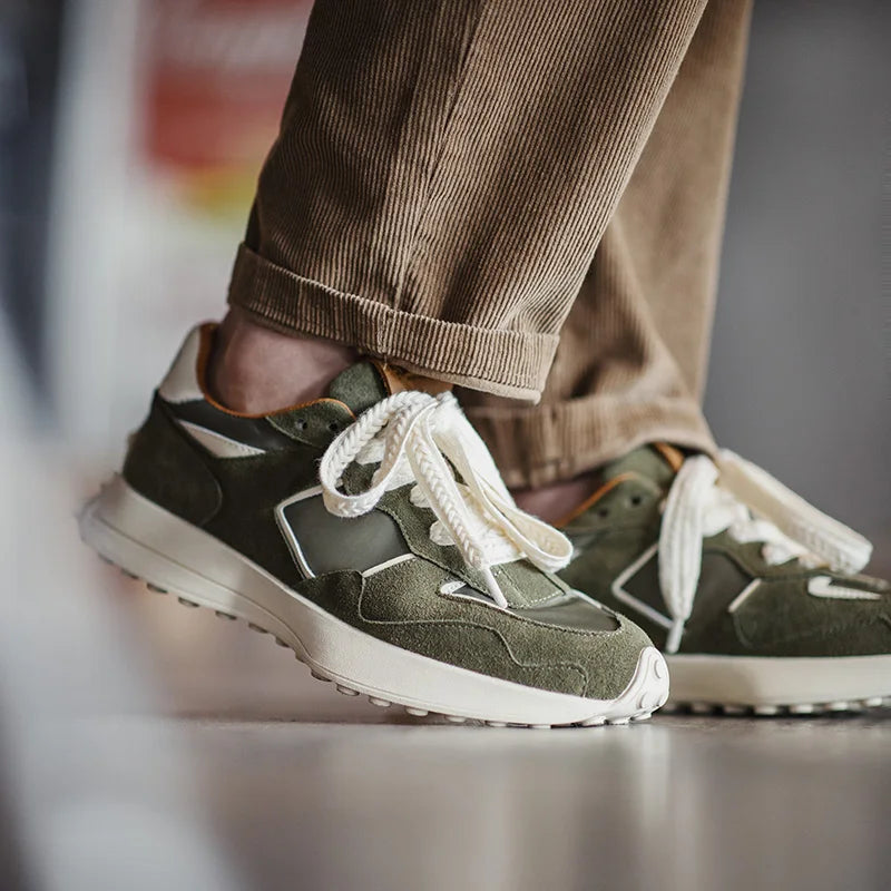 Maden Men's Casual Sports Jogging Sneakers Versatile Comfortable Breathable Shoes Rubber Sole Color-Blocked Shoes for Spring - Sun Studio