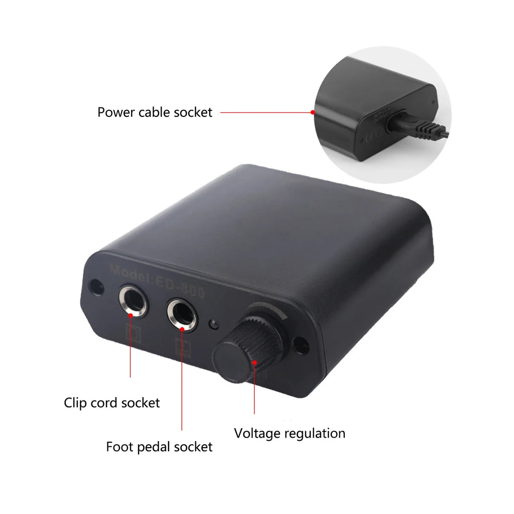 Tattoo Machine Power Supply Mini Tattoo Machine Battery Portable Tattoo Power Supply 100‑240V - Sun Studio