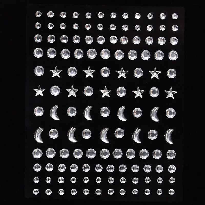 1 Pc Disposable Tattoo Stickers Face Jewelry Color Crystal Diamond DIY Eyes Face Body Waterproof Makeup Decorations Rhinestones