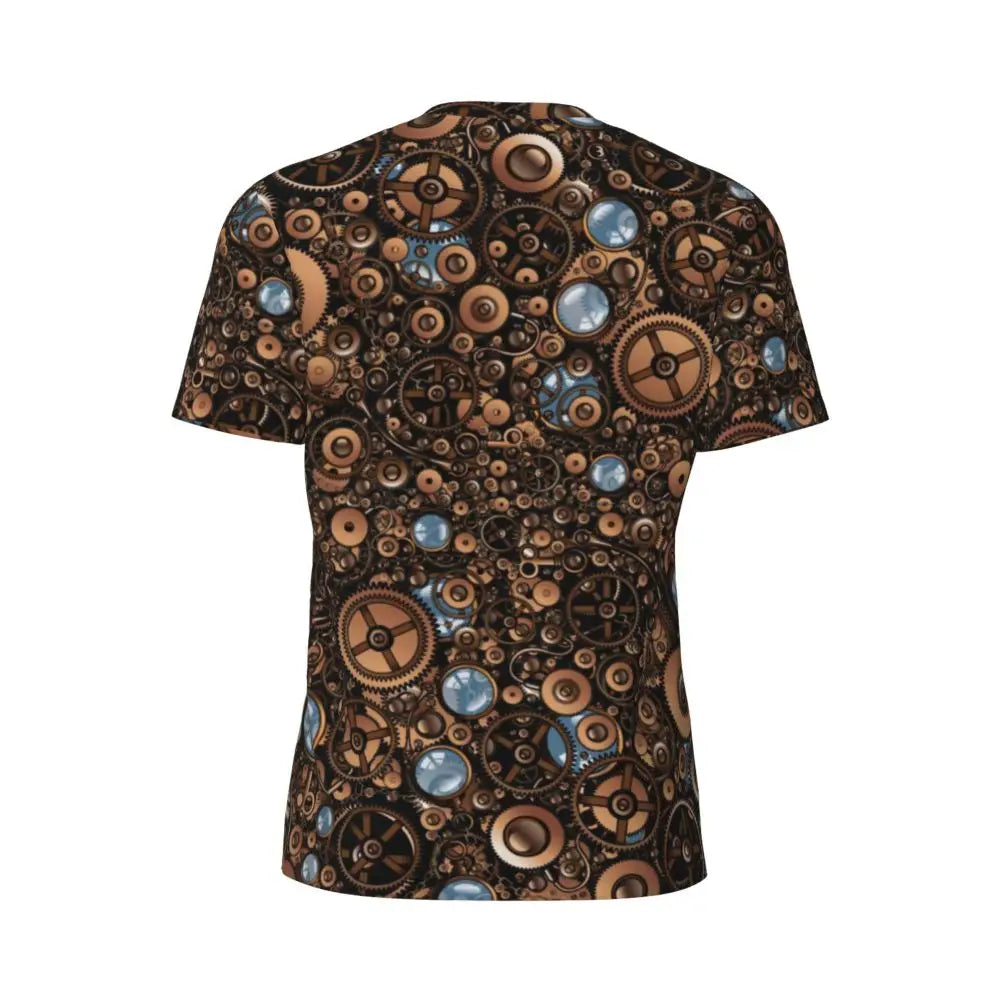 Gym T Shirt For Men Steampunk Design T-Shirts Fashion Wonderful Clockwork Vintage Summer Tees O Neck Streetwear Design Tops - Sun Studio