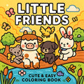 LITTLE FRIENDS Bold-easy Patterns Coloring Book for Adults Cute Drawing Book Perfect Gift for Party and Birthday - Sun Studio