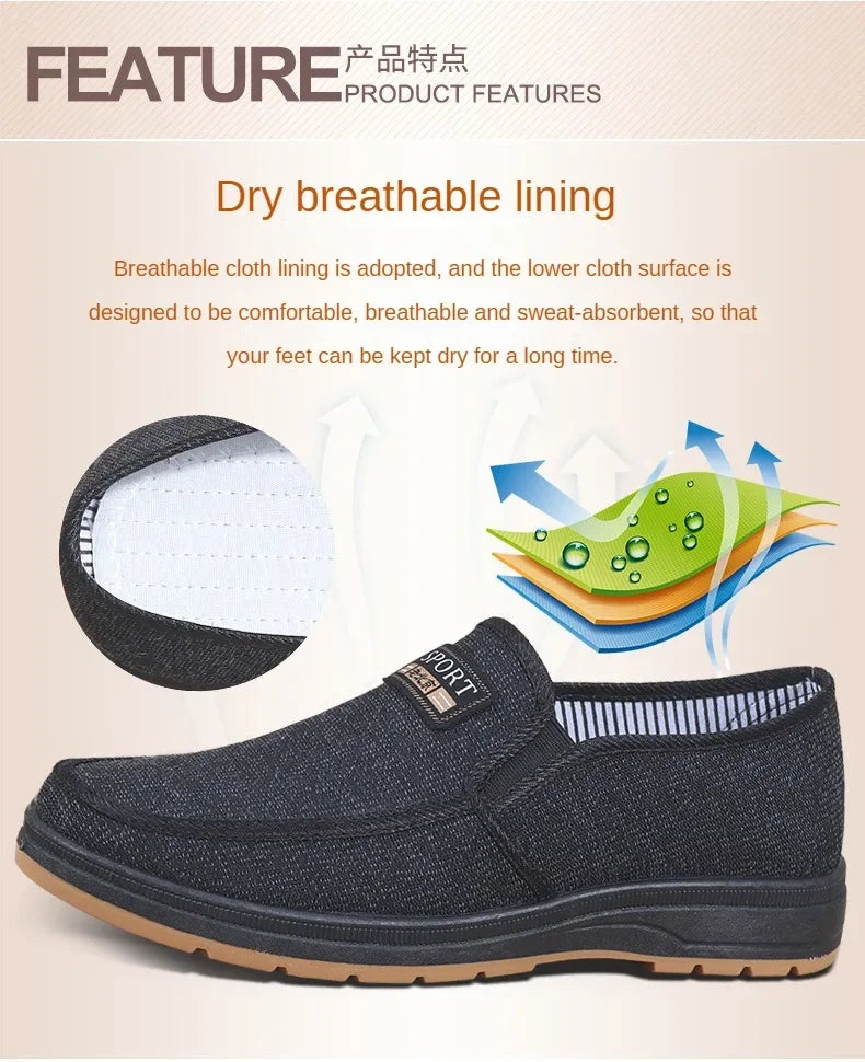 Hot selling men's sports shoes for spring and summer 2025, casual old Beijing walking shoes, breathable men's cloth shoes - Sun Studio