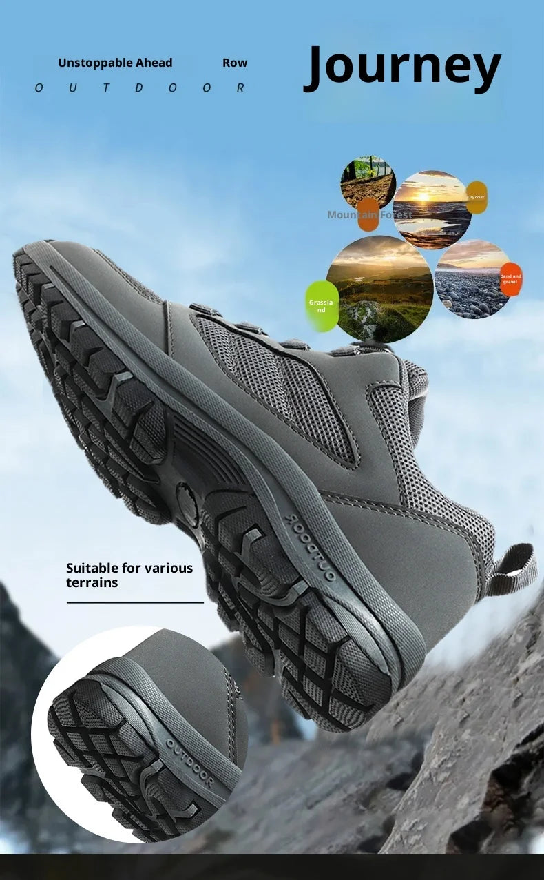 Men'S Spring And Autumn Outdoor Sports Shoes With Rotating Buckle Convenient Comfortable Anti Slip Hiking Shoes Large Size 39-48 - Sun Studio