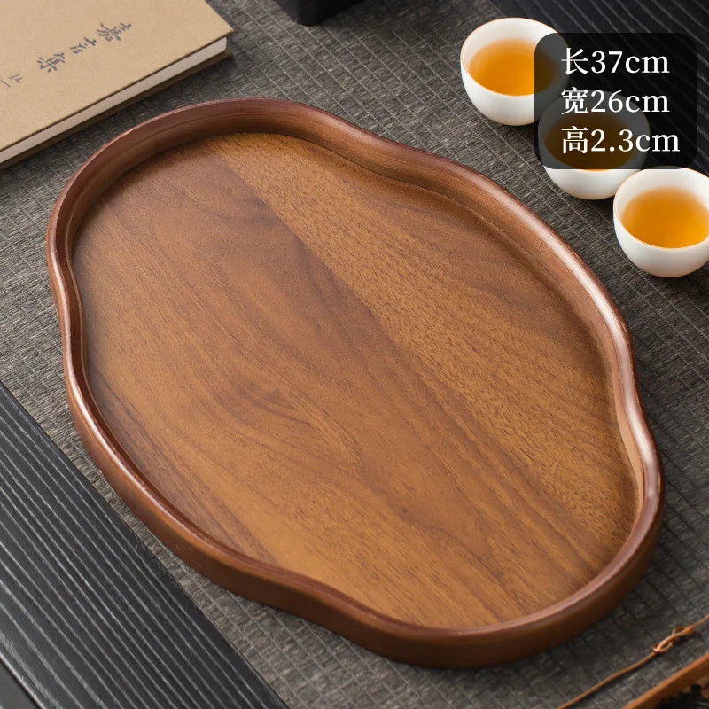 Wooden Decorative Serving Tray for Coffee Table and Home Decor Fruit Platter Decor Trays Serving Ware Food Dish Serving Platters - Sun Studio