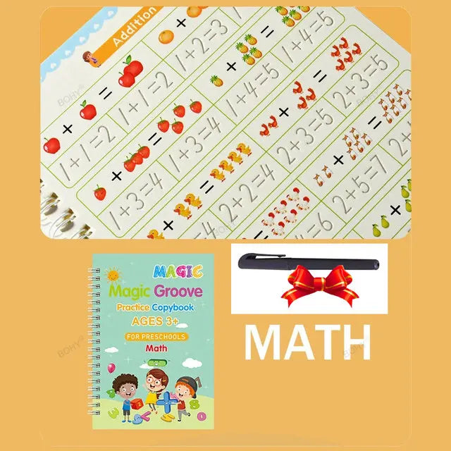 Free Shipping Reusable Montessori Toys French English Spanish Copybooks Pen Writing Sticker Magic Copybook for Calligraphy - Sun Studio