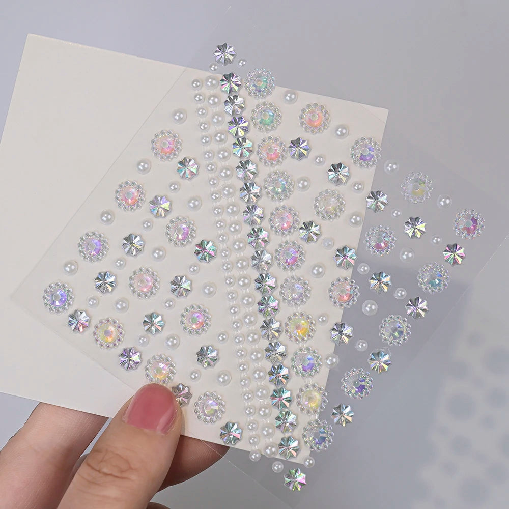 1Pcs Face Diamond Gem Sticker 5D Colorful Rhinestone Tattoo Stickers Fo Festival Nail Body Makeup Bling Jewelry DIY Face Sticker